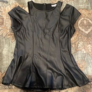 Faux leather top